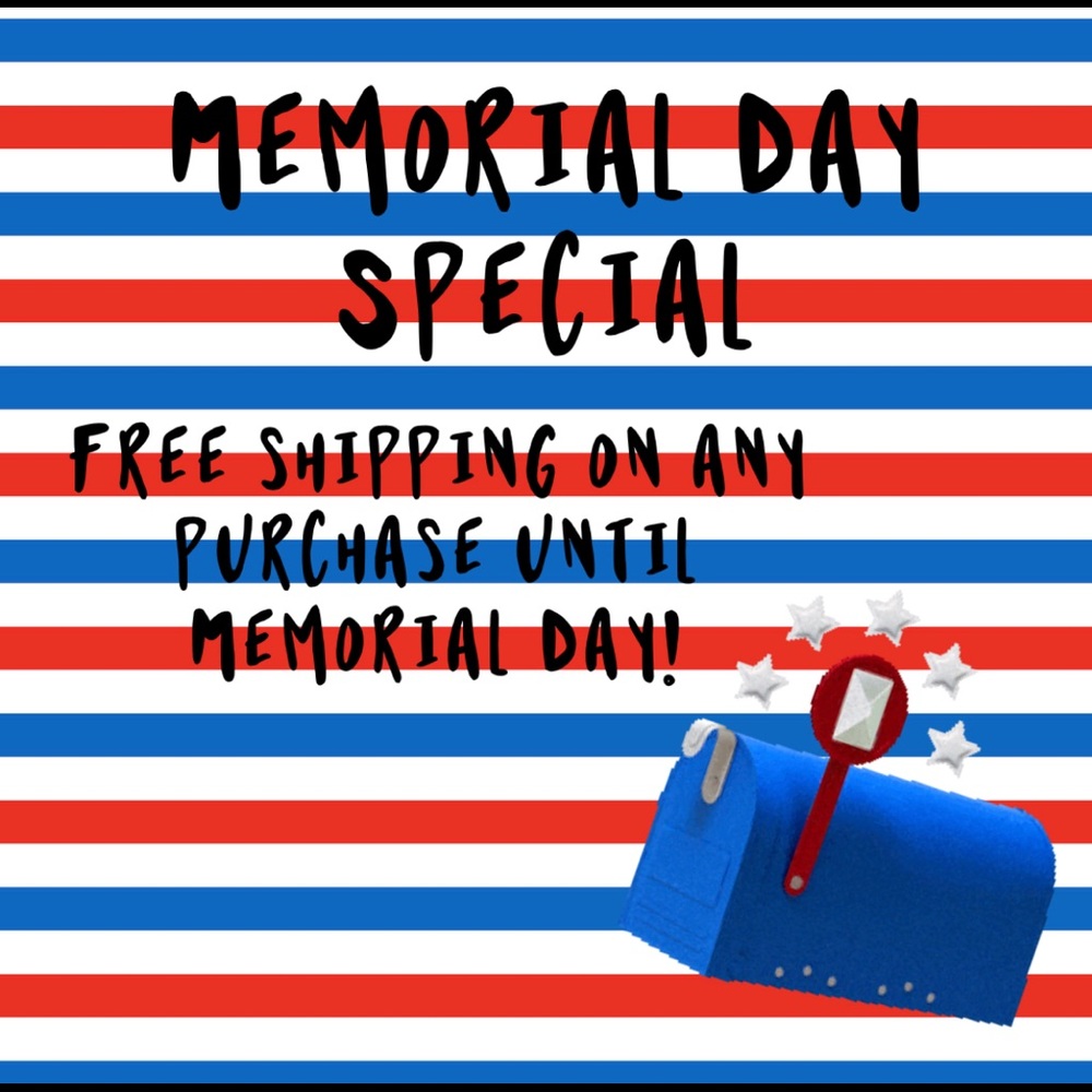 🔴⚪️🔵Free shipping on any order made until Memorial Day. 🔴⚪️🔵
